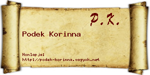 Podek Korinna névjegykártya